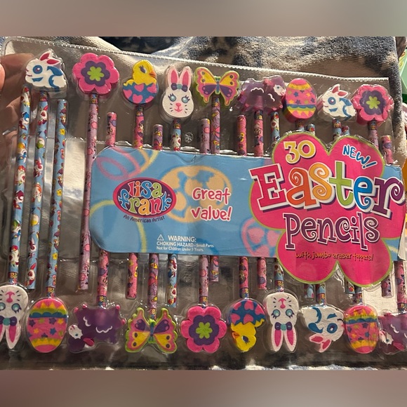 Lisa Frank Spring Easter Lot Pencils With Erasers - Picture 1 of 5